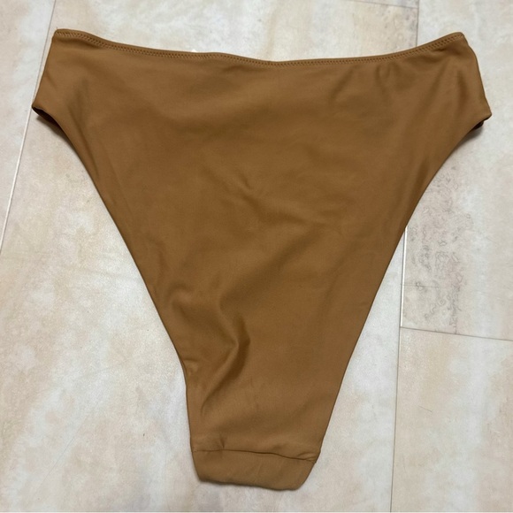 NWT AERIE Brown Bikini Top (M) and High Rise Bottom (L) - Picture 6 of 8